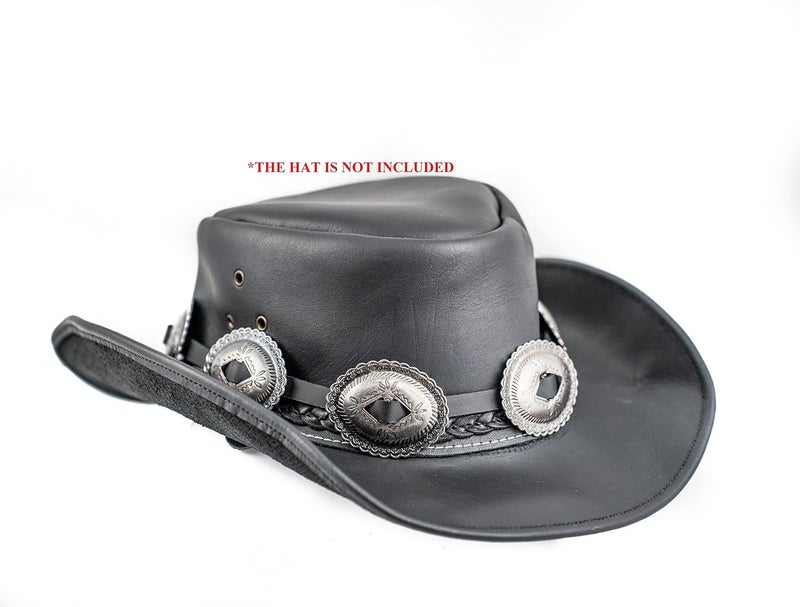 Funk Plus Store Concho Hat Band Genuine Leather - Image 3